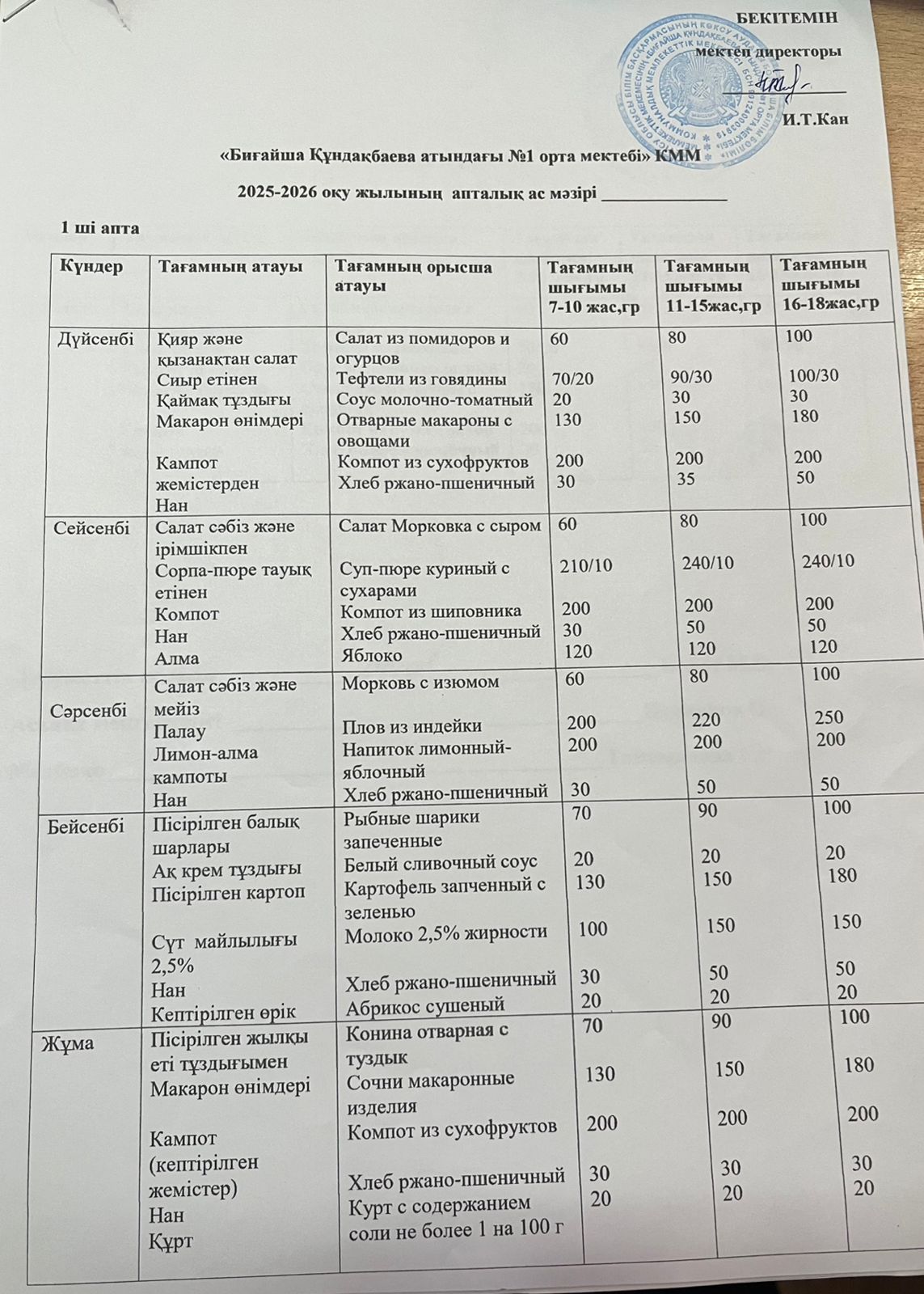 АС МӘЗІРІ 02.09-05.09